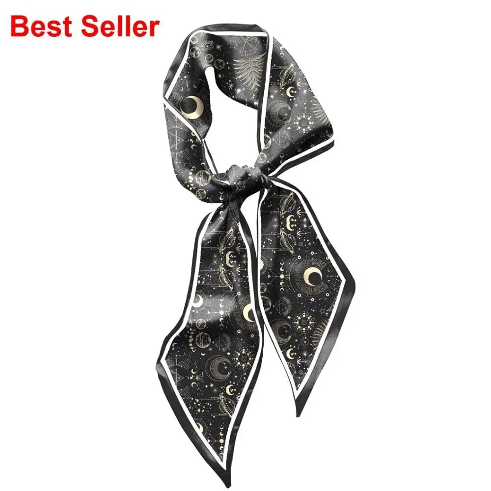 Polyester Satin Silk Feeling Scarf, 59 Inch Long Fashion Accessory